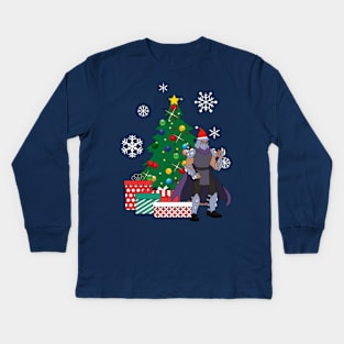 Splinter TMNT Around The Christmas Tree Kids Long Sleeve T-Shirt